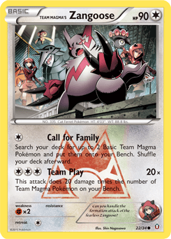 Team Magma's Zangoose 22 — Double Crisis