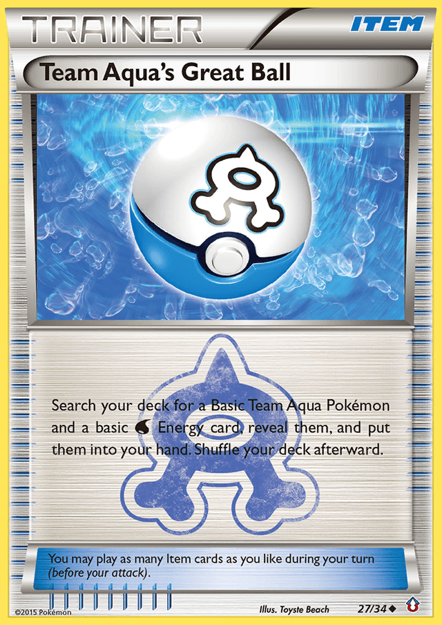 Carta Team Aqua's Great Ball 27/34 do set Double Crisis — Pokémon TCG | Bynx