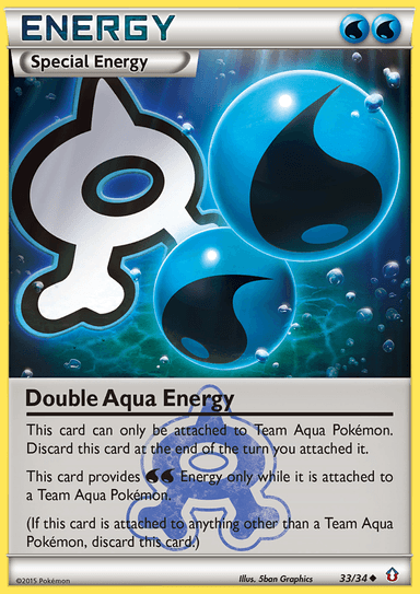 Carta Double Aqua Energy 33/34 do set Double Crisis — Pokémon TCG | Bynx