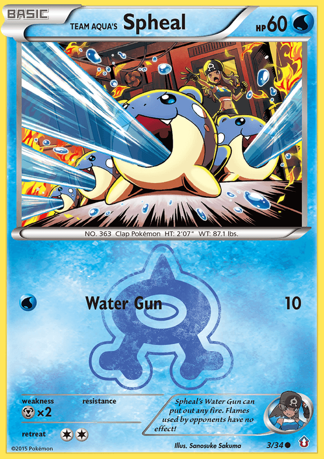 Carta Team Aqua's Spheal 3/34 do set Double Crisis — Pokémon TCG | Bynx