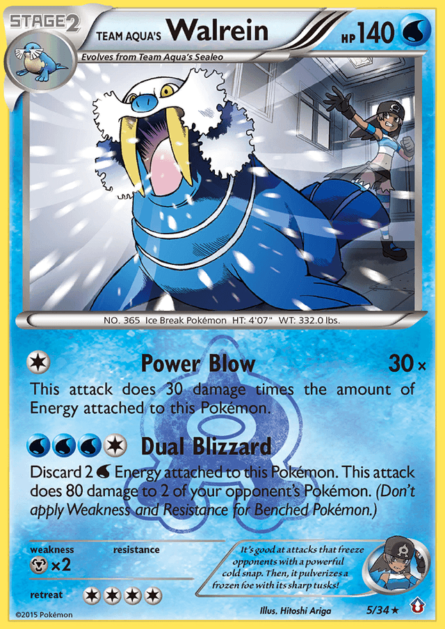 Carta Team Aqua's Walrein 5/34 do set Double Crisis — Pokémon TCG | Bynx