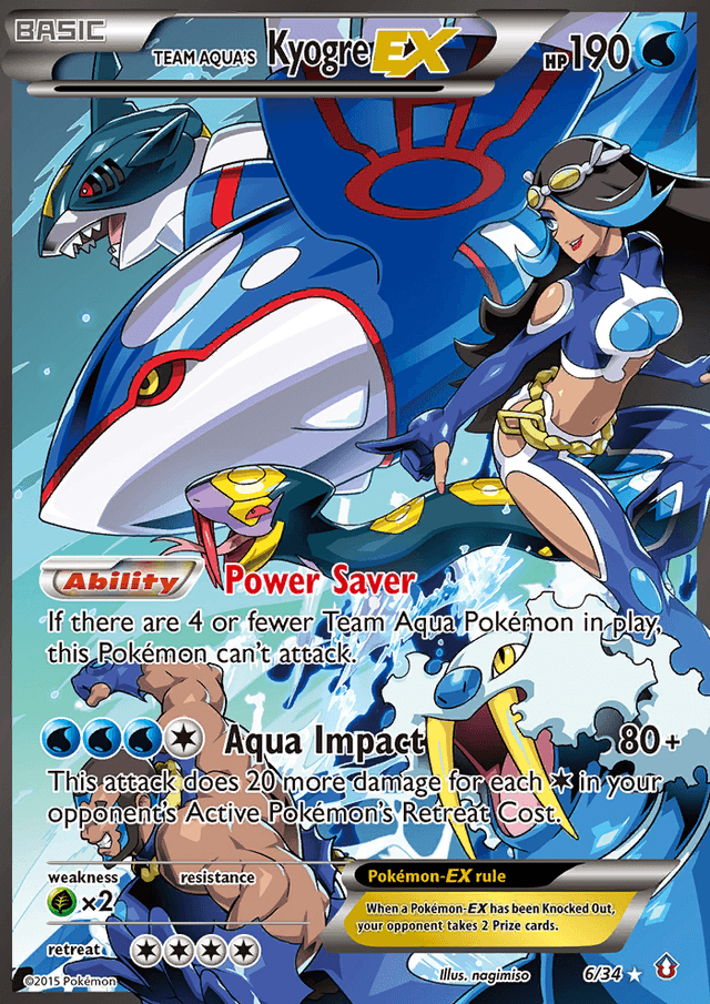 Carta Team Aqua's Kyogre-EX 6/34 do set Double Crisis — Pokémon TCG | Bynx