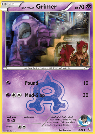 Carta Team Aqua's Grimer 7/34 do set Double Crisis — Pokémon TCG | Bynx
