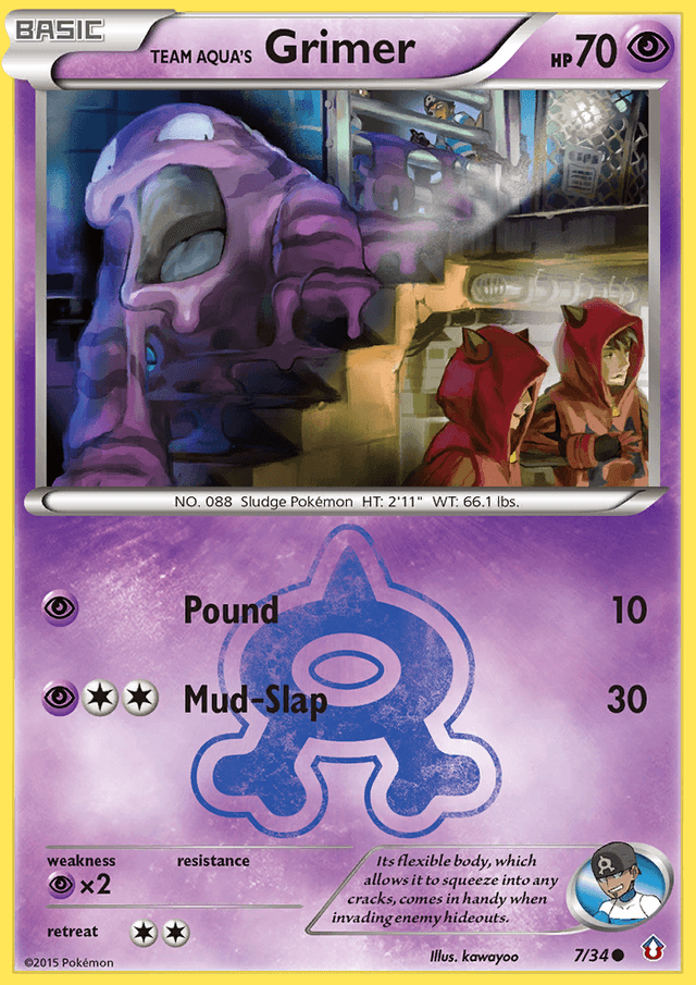Carta Team Aqua's Grimer 7/34 do set Double Crisis — Pokémon TCG | Bynx