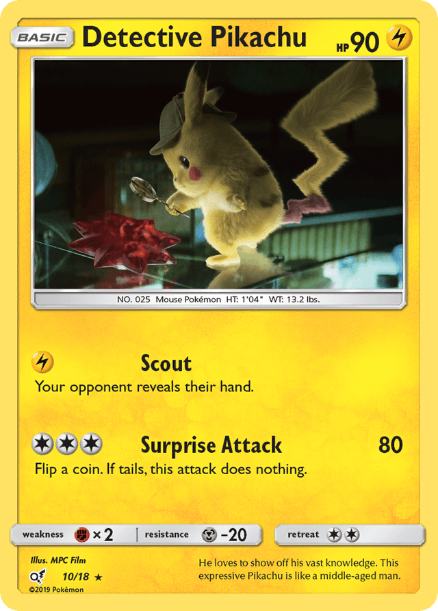 Carta Detective Pikachu 10/18 do set Detective Pikachu — Pokémon TCG | Bynx