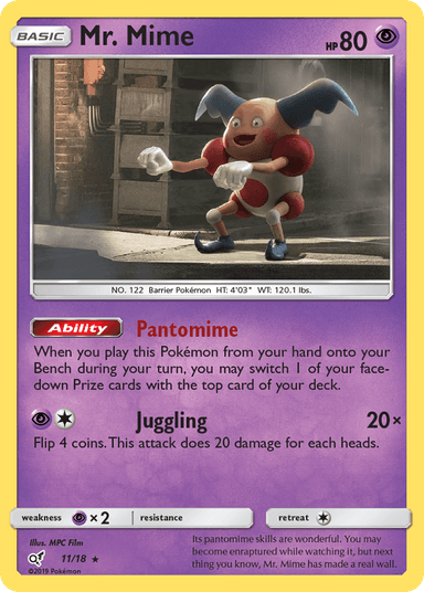 Carta Mr. Mime 11/18 do set Detective Pikachu — Pokémon TCG | Bynx