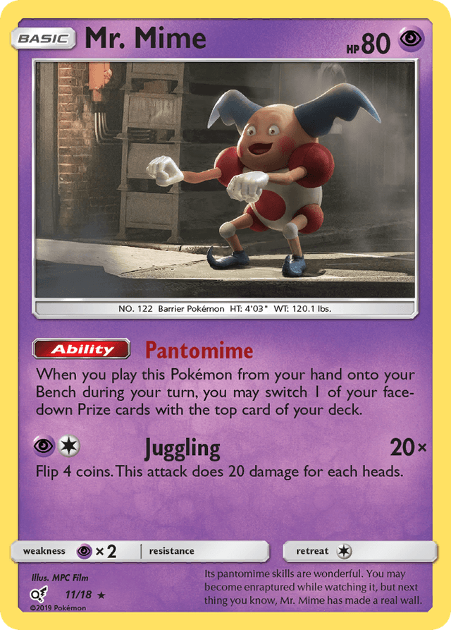 Carta Mr. Mime 11/18 do set Detective Pikachu — Pokémon TCG | Bynx