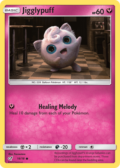 Carta Jigglypuff 14/18 do set Detective Pikachu — Pokémon TCG | Bynx