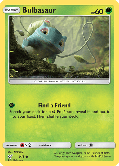 Carta Bulbasaur 1/18 do set Detective Pikachu — Pokémon TCG | Bynx