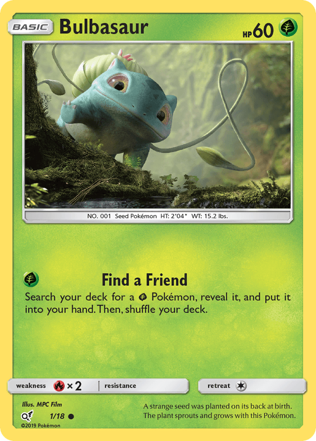 Carta Bulbasaur 1/18 do set Detective Pikachu — Pokémon TCG | Bynx