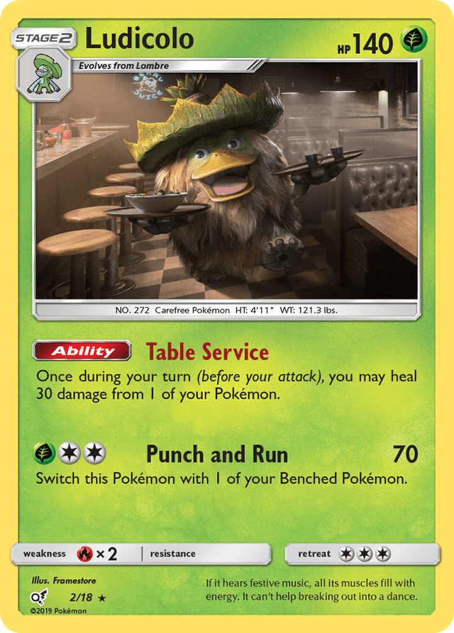 Carta Ludicolo 2/18 do set Detective Pikachu — Pokémon TCG | Bynx