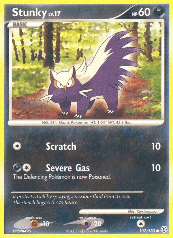 Carta Stunky 102/130 do set Diamond & Pearl — Pokémon TCG | Bynx