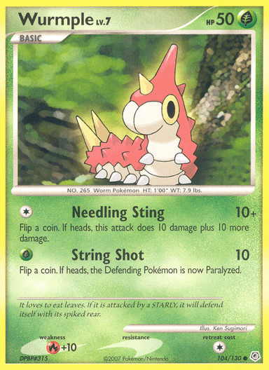 Carta Wurmple 104/130 do set Diamond & Pearl — Pokémon TCG | Bynx