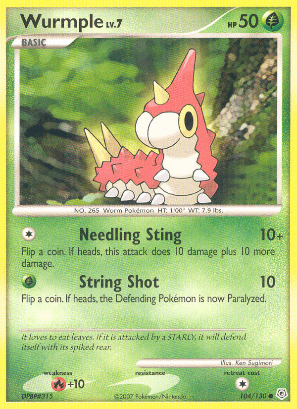Carta Wurmple 104/130 do set Diamond & Pearl — Pokémon TCG | Bynx
