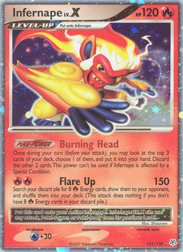 Carta Infernape LV.X 121/130 do set Diamond & Pearl — Pokémon TCG | Bynx