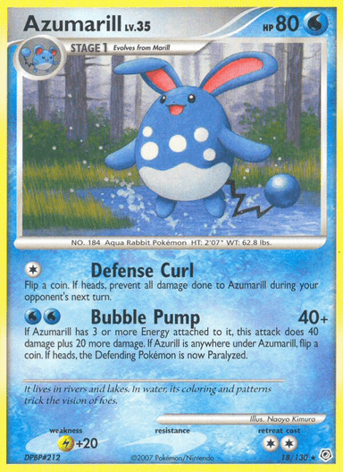 Carta Azumarill 18/130 do set Diamond & Pearl — Pokémon TCG | Bynx