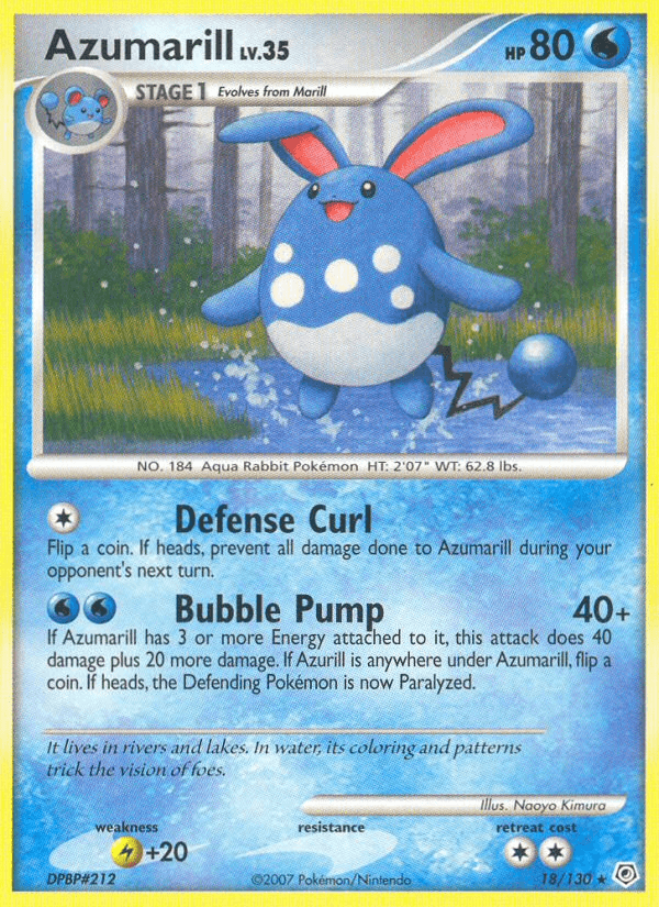 Carta Azumarill 18/130 do set Diamond & Pearl — Pokémon TCG | Bynx