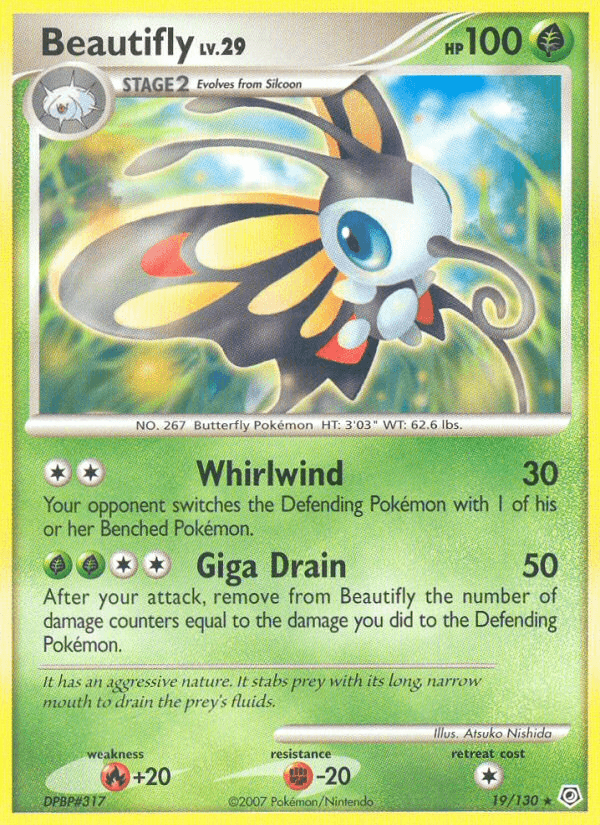 Carta Beautifly 19/130 do set Diamond & Pearl — Pokémon TCG | Bynx