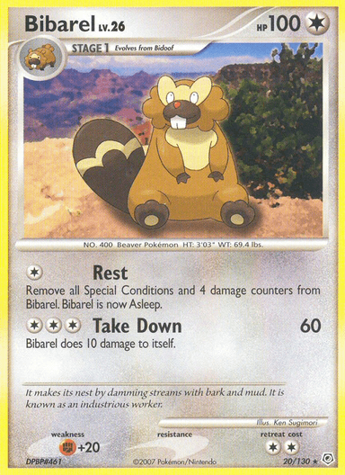 Carta Bibarel 20/130 do set Diamond & Pearl — Pokémon TCG | Bynx