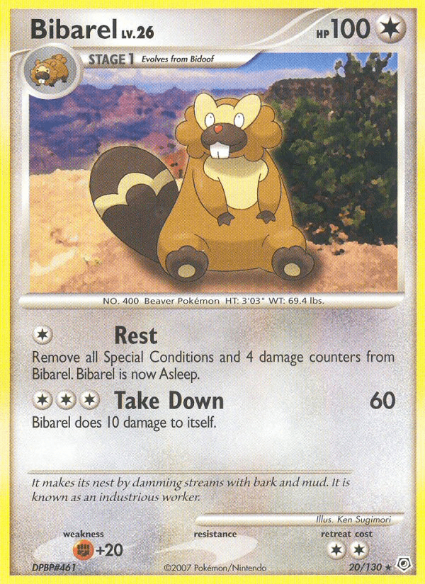 Carta Bibarel 20/130 do set Diamond & Pearl — Pokémon TCG | Bynx