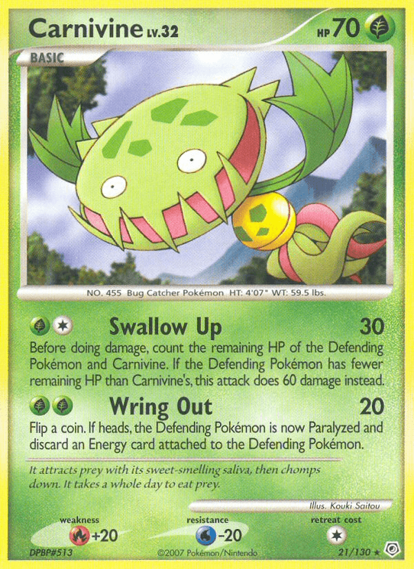 Carta Carnivine 21/130 do set Diamond & Pearl — Pokémon TCG | Bynx