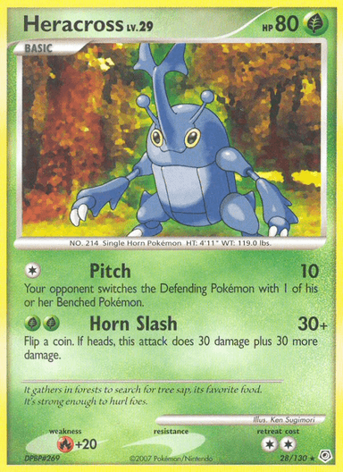Carta Heracross 28/130 do set Diamond & Pearl — Pokémon TCG | Bynx