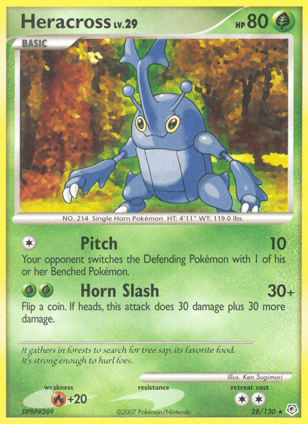 Carta Heracross 28/130 do set Diamond & Pearl — Pokémon TCG | Bynx
