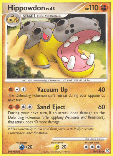 Carta Hippowdon 29/130 do set Diamond & Pearl — Pokémon TCG | Bynx