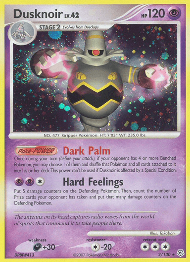 Carta Dusknoir 2/130 do set Diamond & Pearl — Pokémon TCG | Bynx