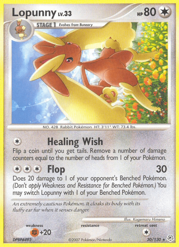 Carta Lopunny 30/130 do set Diamond & Pearl — Pokémon TCG | Bynx
