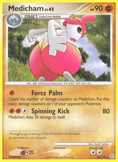 Carta Medicham 32/130 do set Diamond & Pearl — Pokémon TCG | Bynx