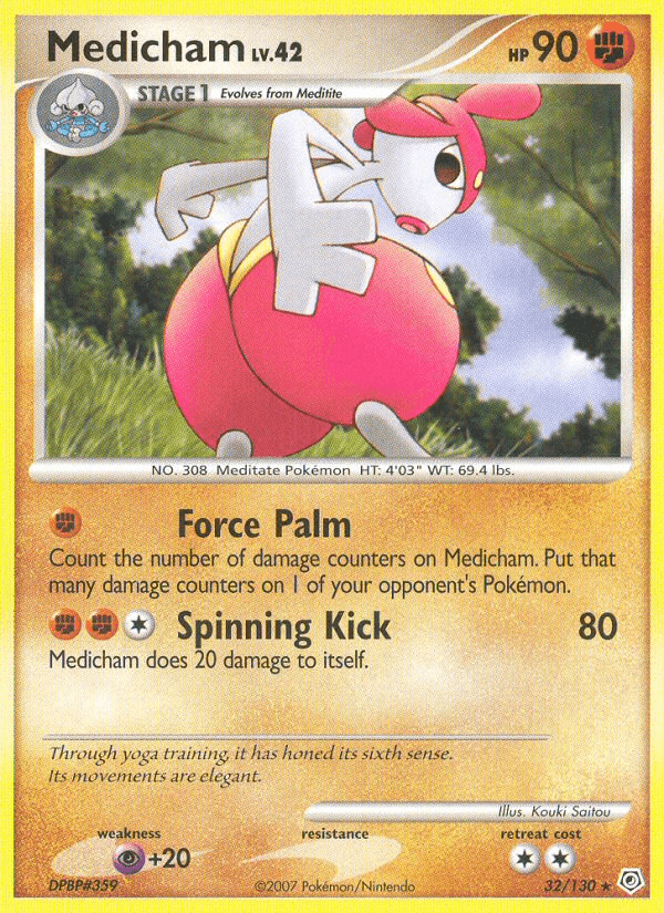 Carta Medicham 32/130 do set Diamond & Pearl — Pokémon TCG | Bynx