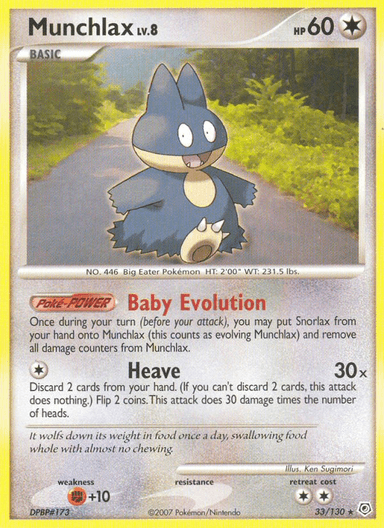 Carta Munchlax 33/130 do set Diamond & Pearl — Pokémon TCG | Bynx