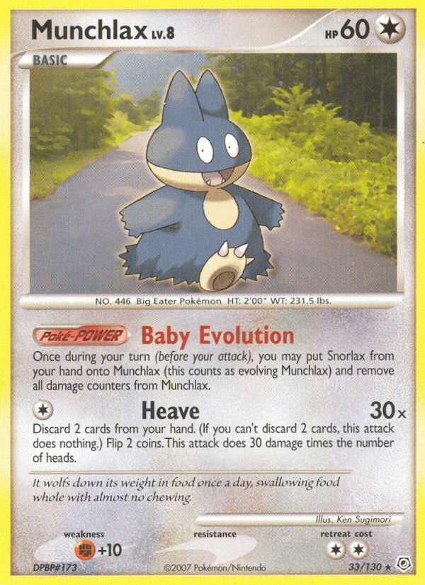 Carta Munchlax 33/130 do set Diamond & Pearl — Pokémon TCG | Bynx