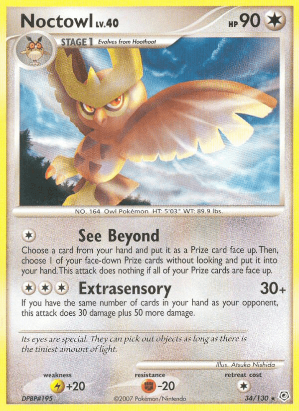 Carta Noctowl 34/130 do set Diamond & Pearl — Pokémon TCG | Bynx