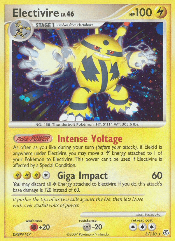 Carta Electivire 3/130 do set Diamond & Pearl — Pokémon TCG | Bynx