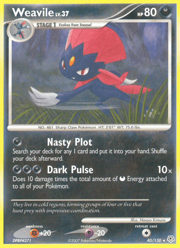 Carta Weavile 40/130 do set Diamond & Pearl — Pokémon TCG | Bynx