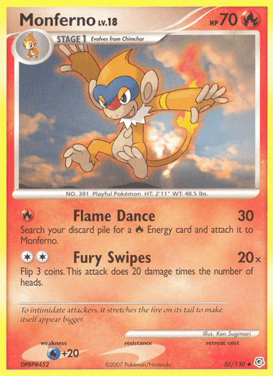 Carta Monferno 56/130 do set Diamond & Pearl — Pokémon TCG | Bynx