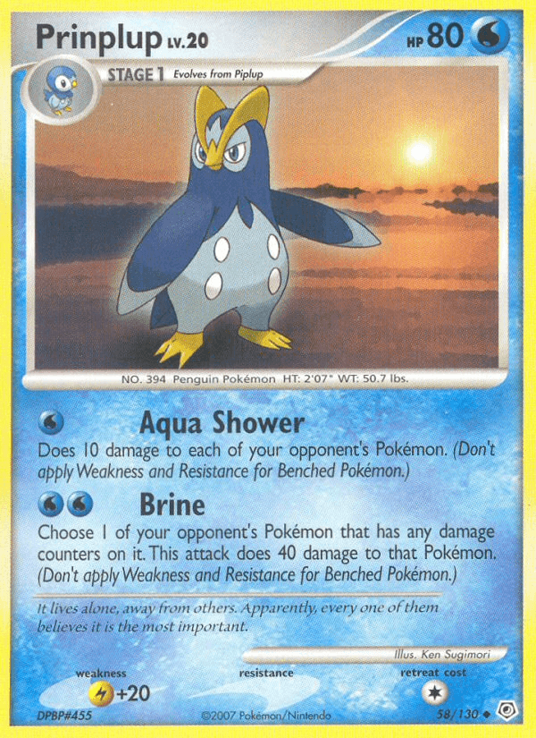 Carta Prinplup 58/130 do set Diamond & Pearl — Pokémon TCG | Bynx