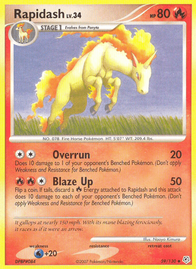 Carta Rapidash 59/130 do set Diamond & Pearl — Pokémon TCG | Bynx