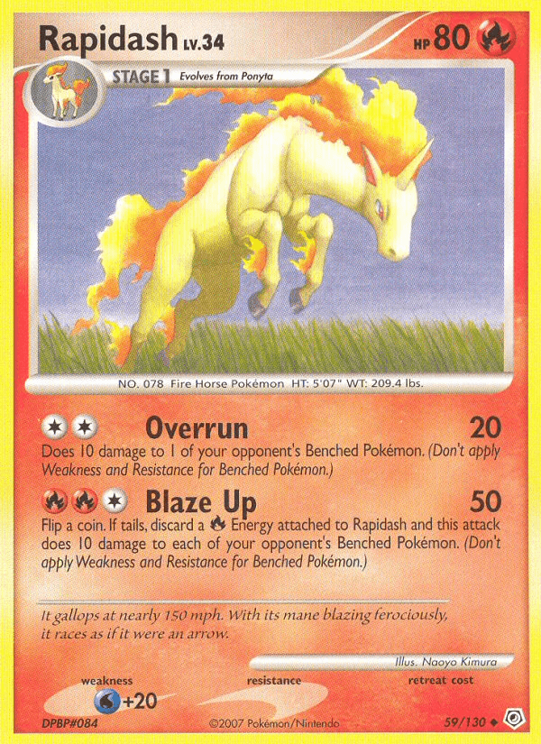 Carta Rapidash 59/130 do set Diamond & Pearl — Pokémon TCG | Bynx