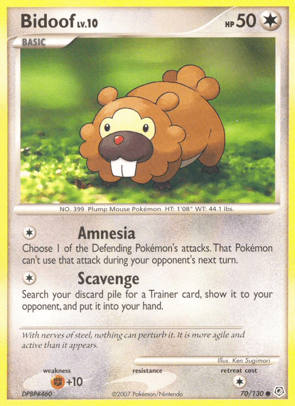 Carta Bidoof 70/130 do set Diamond & Pearl — Pokémon TCG | Bynx