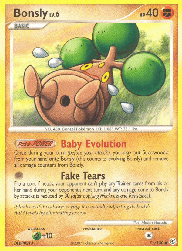 Carta Bonsly 71/130 do set Diamond & Pearl — Pokémon TCG | Bynx