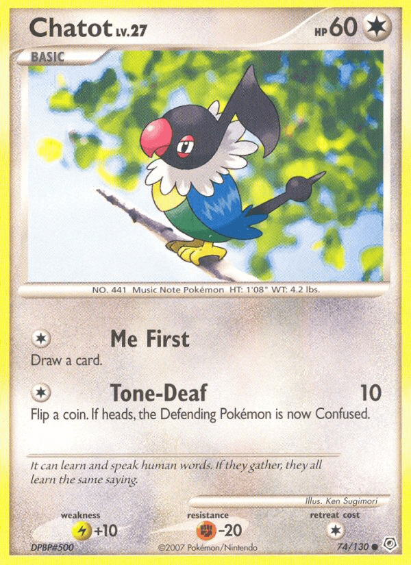 Carta Chatot 74/130 do set Diamond & Pearl — Pokémon TCG | Bynx