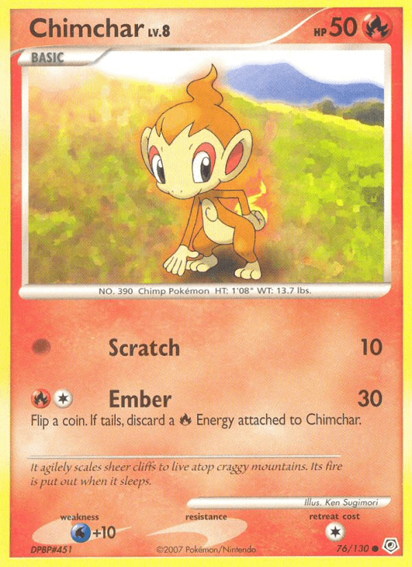 Carta Chimchar 76/130 do set Diamond & Pearl — Pokémon TCG | Bynx