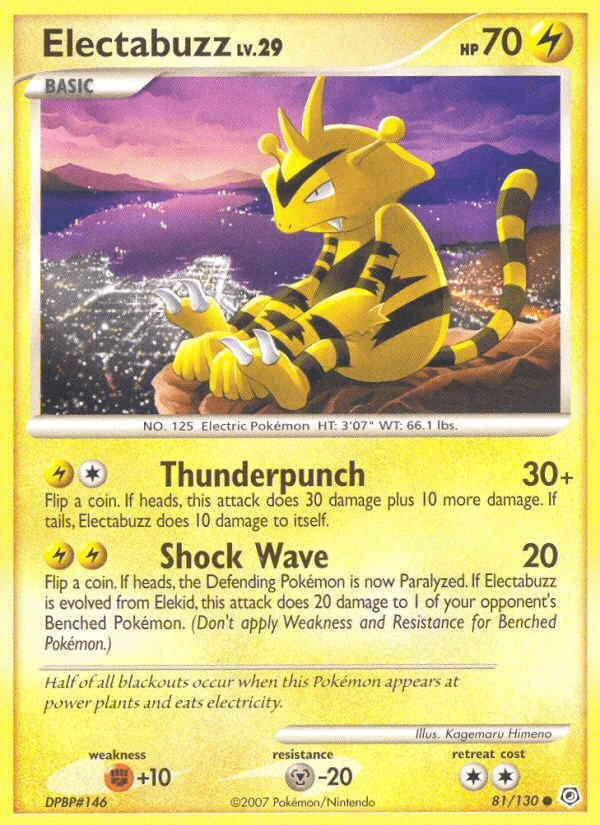 Carta Electabuzz 81/130 do set Diamond & Pearl — Pokémon TCG | Bynx
