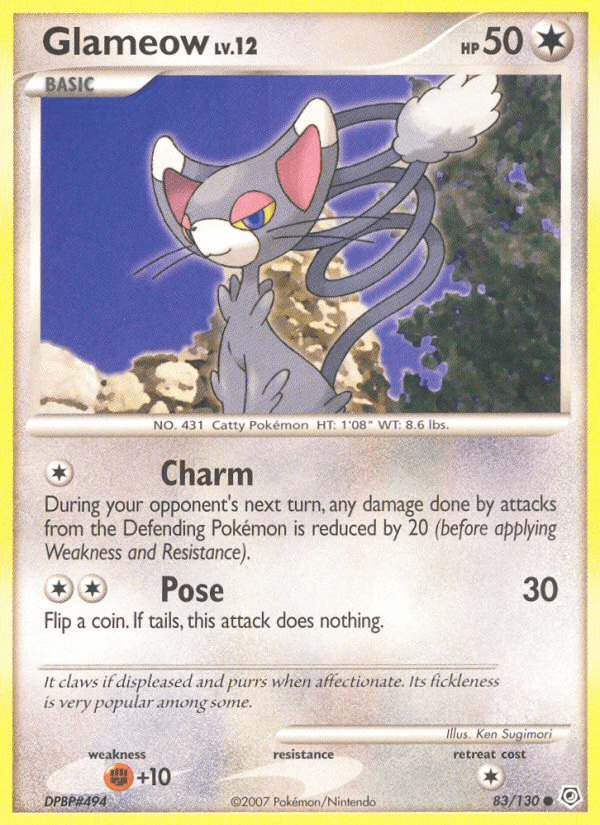 Carta Glameow 83/130 do set Diamond & Pearl — Pokémon TCG | Bynx