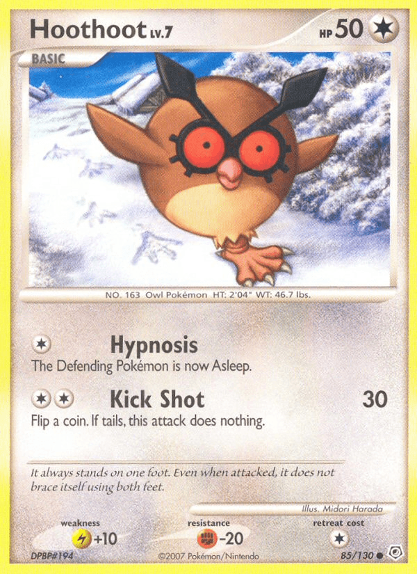 Carta Hoothoot 85/130 do set Diamond & Pearl — Pokémon TCG | Bynx