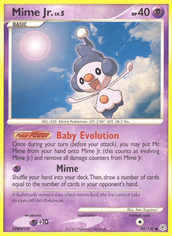 Carta Mime Jr. 90/130 do set Diamond & Pearl — Pokémon TCG | Bynx