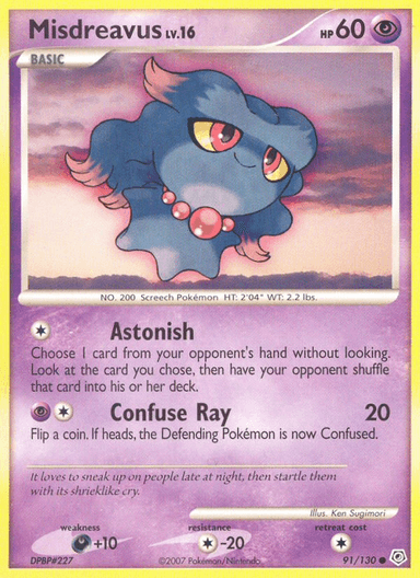 Carta Misdreavus 91/130 do set Diamond & Pearl — Pokémon TCG | Bynx